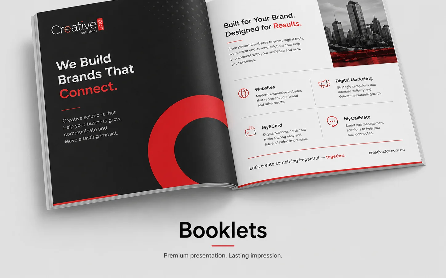 Printed multi-page business booklets and brochures