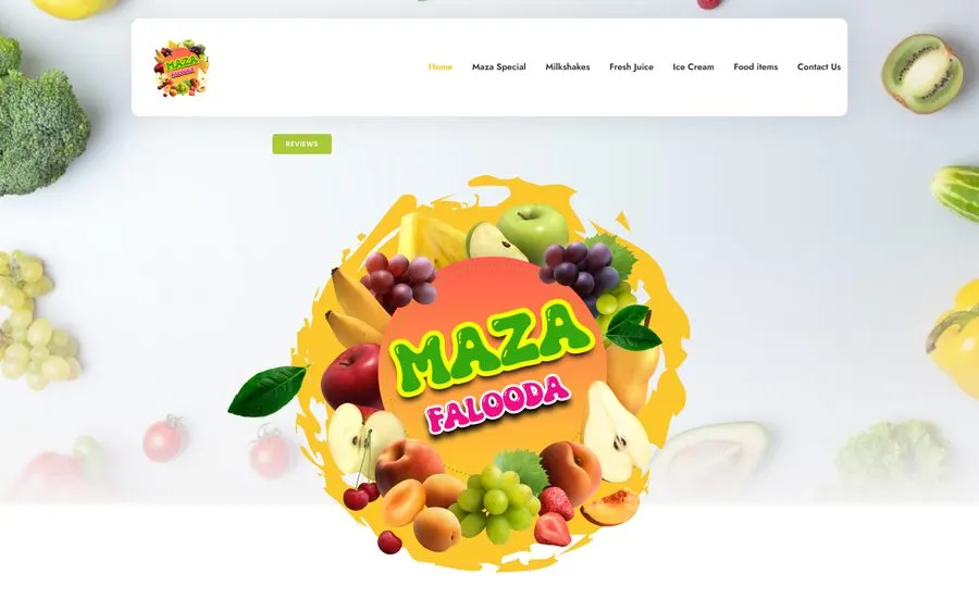 Maza Falooda homepage screenshot